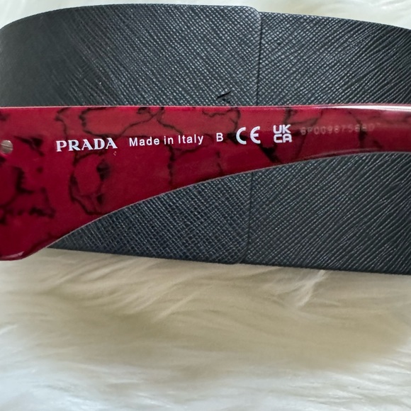 NWT Prada PR13ZS 15D08S Etruscan Marble Red Cat Eye Women Sunglasses - Picture 4 of 15